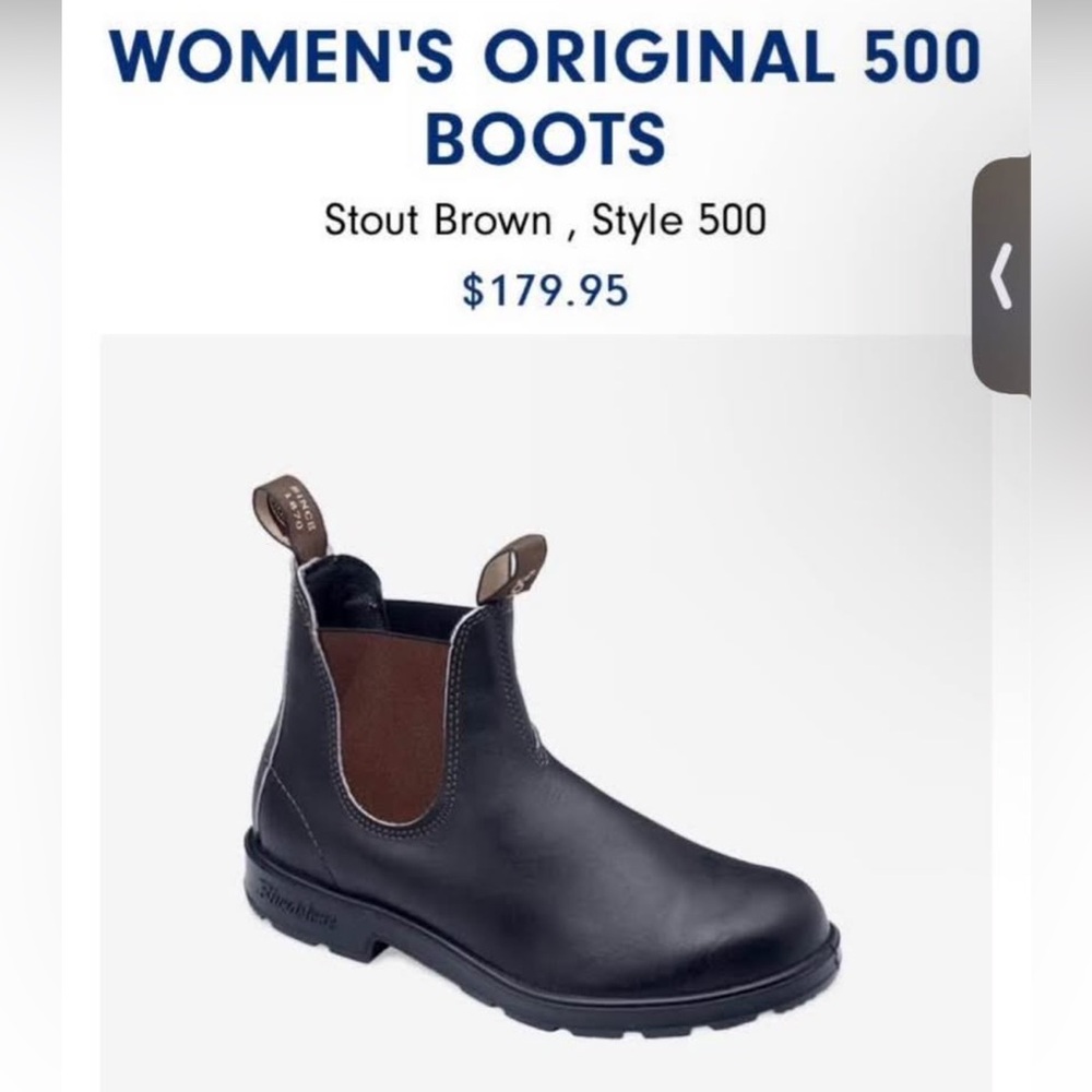 Women’s Blundstone Stout Brown Leather Boots- original style 500, size 9
